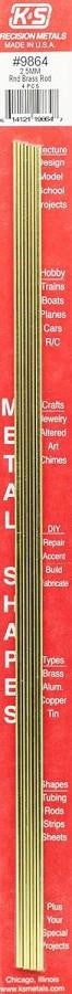K&S Brass Rod 2.5mm x 300mm (4) 9864